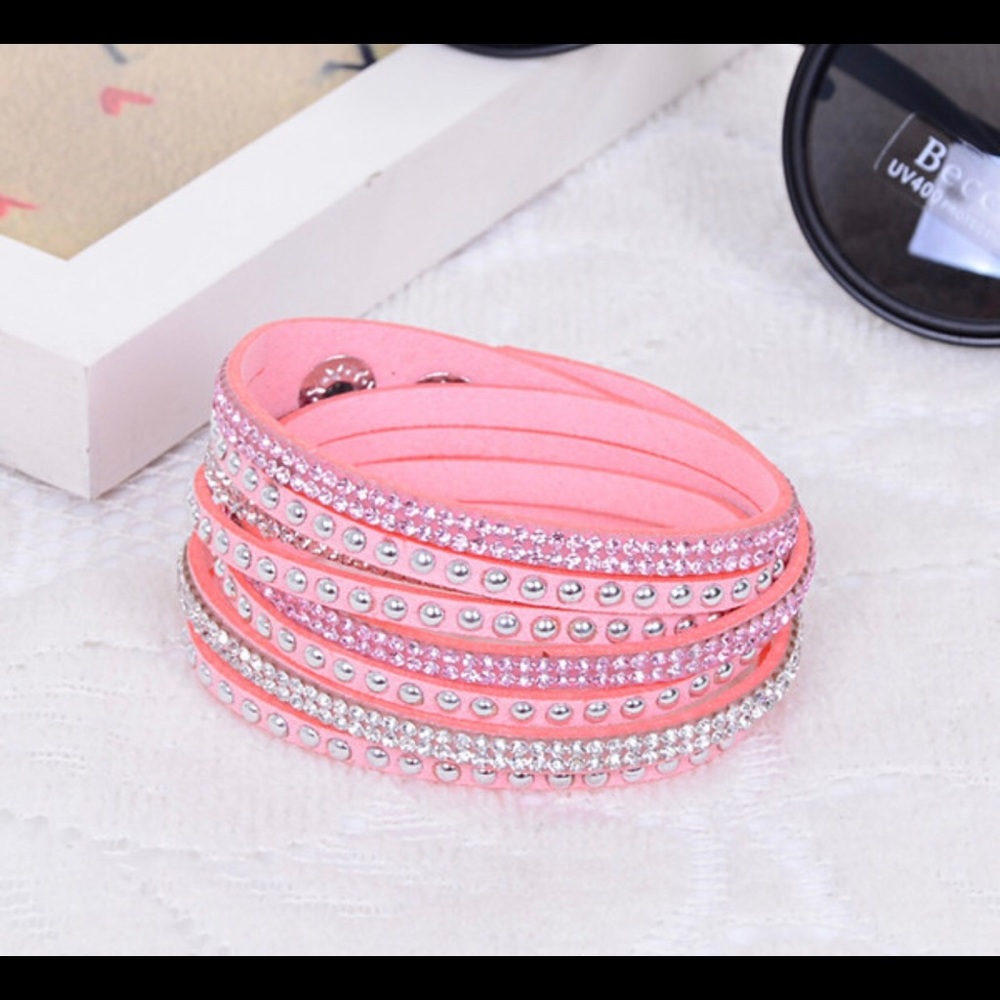 Pink Wrap Bracelet Snap Closure New